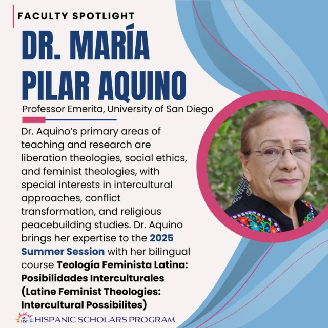 We are excited to have Dr. María Pilar Aquino as part of the faculty for the 2025 Summer Session!⁠
⁠
Go to the link in our bio to start your application today!