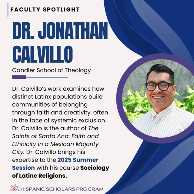 We are excited to have Dr. Jonathan Calvillo as part of the faculty for the 2025 Summer Session!⁠
⁠
Applications are closing soon—go to the link in our bio to start your application today!