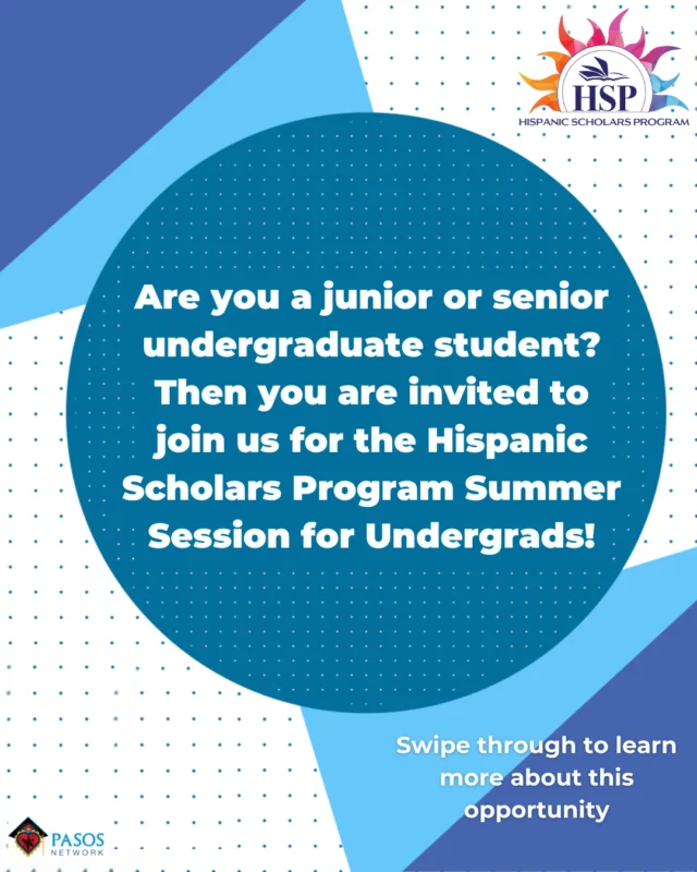 The HSP for Undergrads is back this summer! Junior and senior college students are invited to apply for this opportunity to study alongside a small group of Latinx students from across the country. Go to the link in our bio to start your application today!