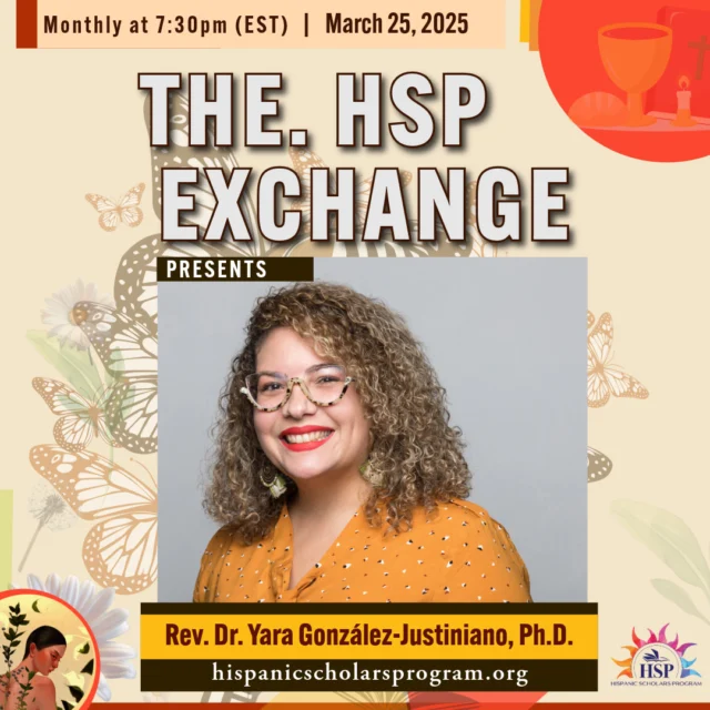 The HSP Exchange is a monthly discussion hosted by Rev. Dr. Daisy Machado in conversation with a leading scholar on a topic related to Latina realities, church, and leadership. We are thrilled to invite the author, professor, ordained minister, and researcher, the Rev. Dr. Yara González-Justiniano. This month's discussion will dive into the realities of being Latina in the Disciples of Christ and what leadership looks like. Join us for this engaging dialogue between these two powerful Latina church leaders.⁠
⁠
Get your free tickets for this virtual event at the link in our bio.