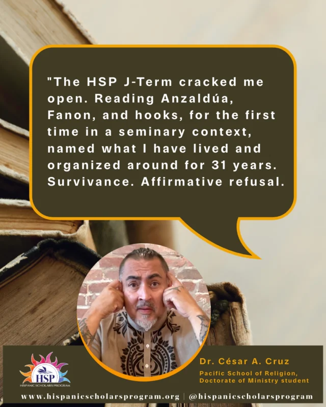 What can you expect when you take a with the HSP? This is what our alumnus, Dr. César A. Cruz, has to say about his time as a J-Term student!⁠
⁠
⁠
⁠
⁠
#seminary #activism #theology #gradschool #HispanicScholars