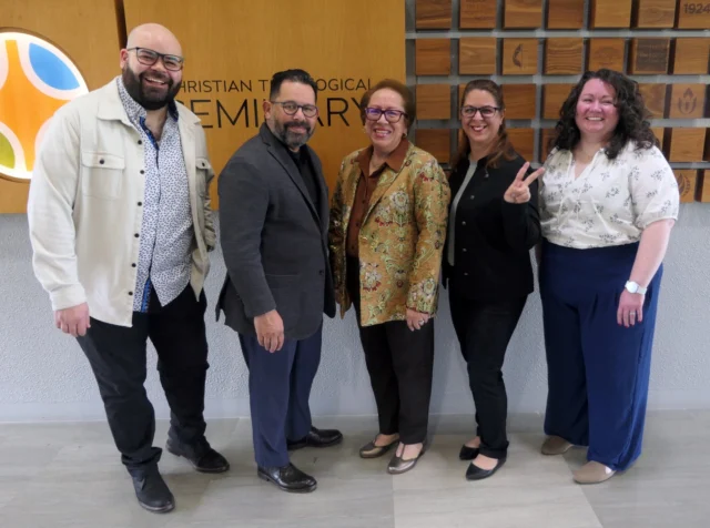 This past week the HSP's Executive Committee, alongside the Executive Director (Rev. Dr. Daisy L. Machado, Ph.D.) and Deputy Executive Director (Jorge Juan Rodríguez V, Ph.D.) met at Christian Theological Seminary to discuss the vitality and future of the organization. We are profoundly grateful to all our Board members including our Executive Committee members, Dr. Francisco Lozada, Jr., Ph.D. (Chairperson, Vice President of Academic Affairs and Dean of the Faculty, Professor of New Testament at Christian Theological Seminary), Rev. Dr. Leslie Diaz-Perez (Vice-Chairperson, Senior Director of Enrollment and Director of El Centro, McCormick Theological Seminary), Lelia Fry (Treasurer, Dean of Student and Community Engagement at Bexley Seabury), and Dr. Christian Sánchez, Ph.D. (Secretary, Assistant Professor of New Testament at Union Presbyterian Seminary).⁠
⁠
#seminary #theologicaleducation #theology #highered #HispanicScholars