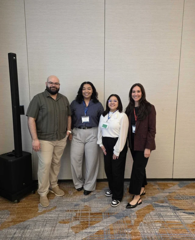 Members of the HSP team participated in the Communications Consultation hosted by the Evaluation and Communications Project at the Center for Congregations in Indianapolis this April! Deputy Executive Director Jorge Rodríguez facilitated the Communications Consultation track on ‘Risk-Aware Communication in a Changing Landscape’, while Senior Fellow for Marketing and Communications Strategy Leslie Martínez co-facilitated the track ‘Social Media: Building Sustainable Audience Engagement’. Our Assistant Director for Programming Breanna Escamilla and Fellow for Alumni Relations Daniela Funes Rivera participated in the track ‘Communications Planning: From Strategy to Sustainable Practice’—bringing back insights to strengthen our communication efforts!