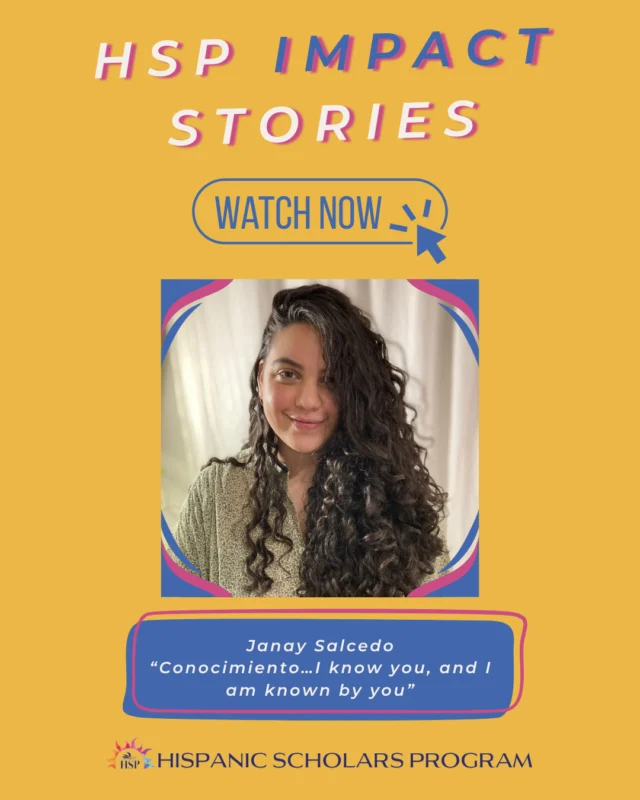 🌎HSP Impact Stories🌎⁠
⁠
This is Janay Salcedo, New York-based psychotherapist and the founder president of the HSP Alumni Network. We invite you to watch Janay's Impact Story video, "Conocimiento... I know you, and I am known by you" through our website (link in bio) or our YouTube channel.⁠
⁠
⁠
#seminary #gradschool #HispanicScholars⁠