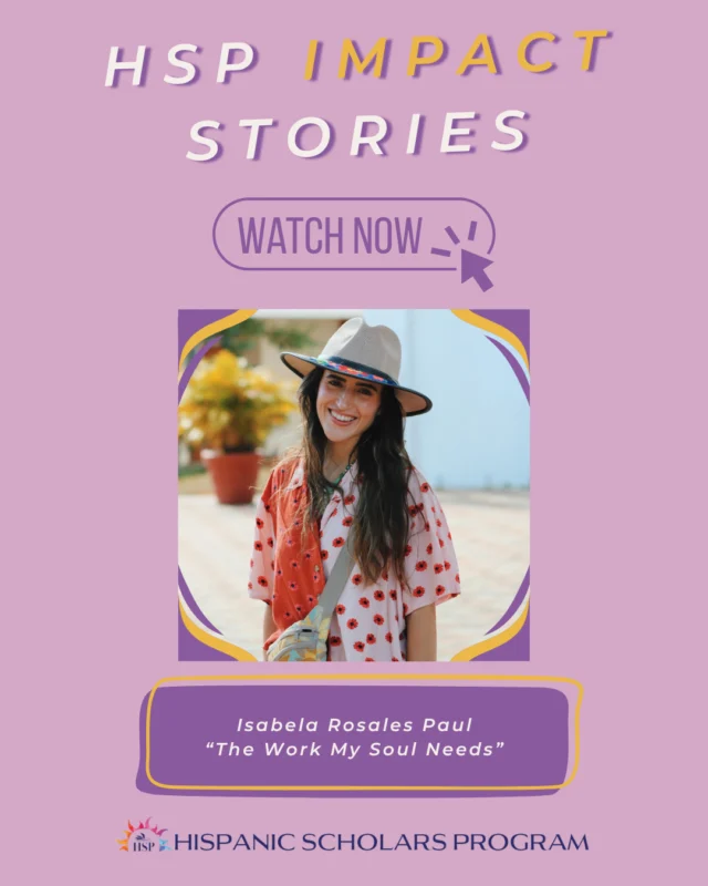 🌎HSP Impact Stories🌎⁠
⁠
This is Isabela Rosales Paul, a community organizer and PhD student based in Nashville. We invite you to watch Isabela's Impact Story video, "The Work My Soul Needs," through our website (link in bio) or our YouTube channel.⁠
⁠
⁠
⁠
#seminary #gradschool #HispanicScholars