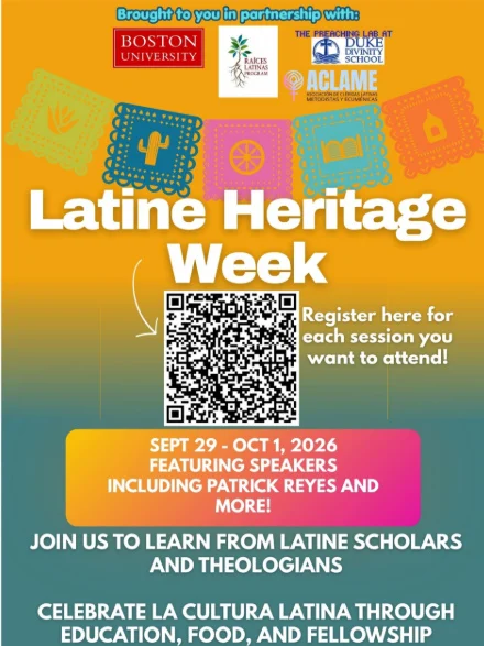 Register to join the Boston University School of Theology Annual Conference (coordinated by the Raíces Latinas Program) from September 29 - October 1, 2026 to celebrate la cultura Latina through education, food, and fellowship! ⁠
⁠
⁠
Link to register in our bio!